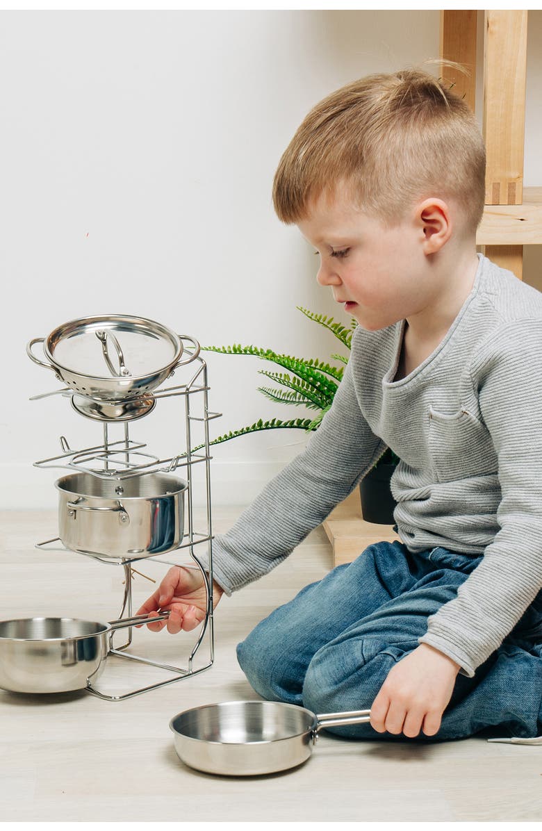 Bigjigs Toys Cooking Pot Rack, Alternate, color, 