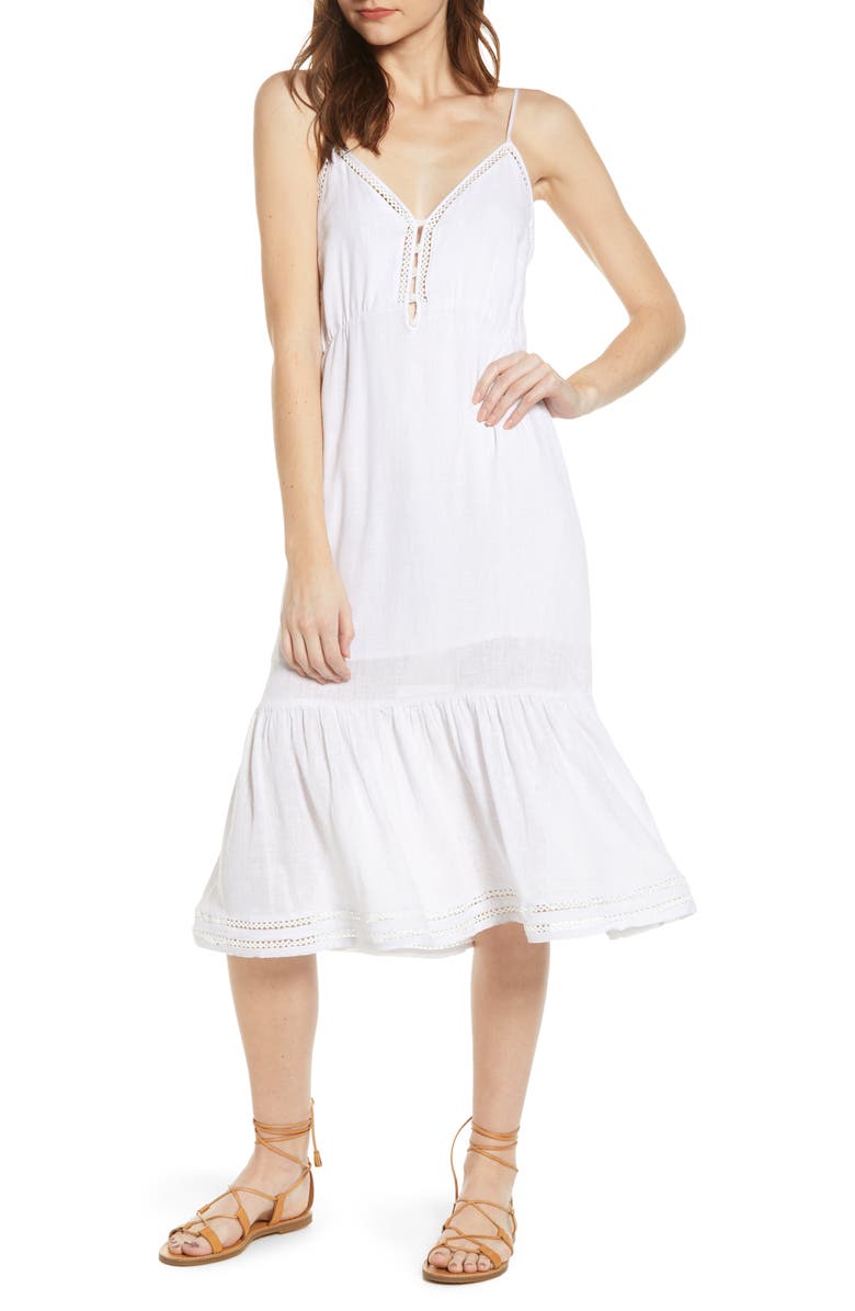 Rails Delilah Openwork Linen Blend Midi Dress, Main, color, 