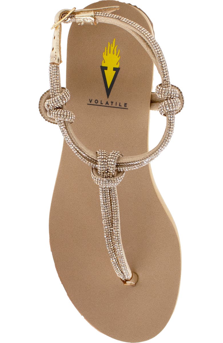 Volatile Calypso T-Strap Sandal, Alternate, color, Gold