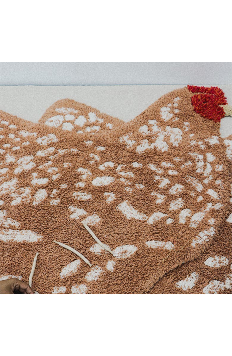 Lorena Canals Washable Rug Chicken, Alternate, color, Brown