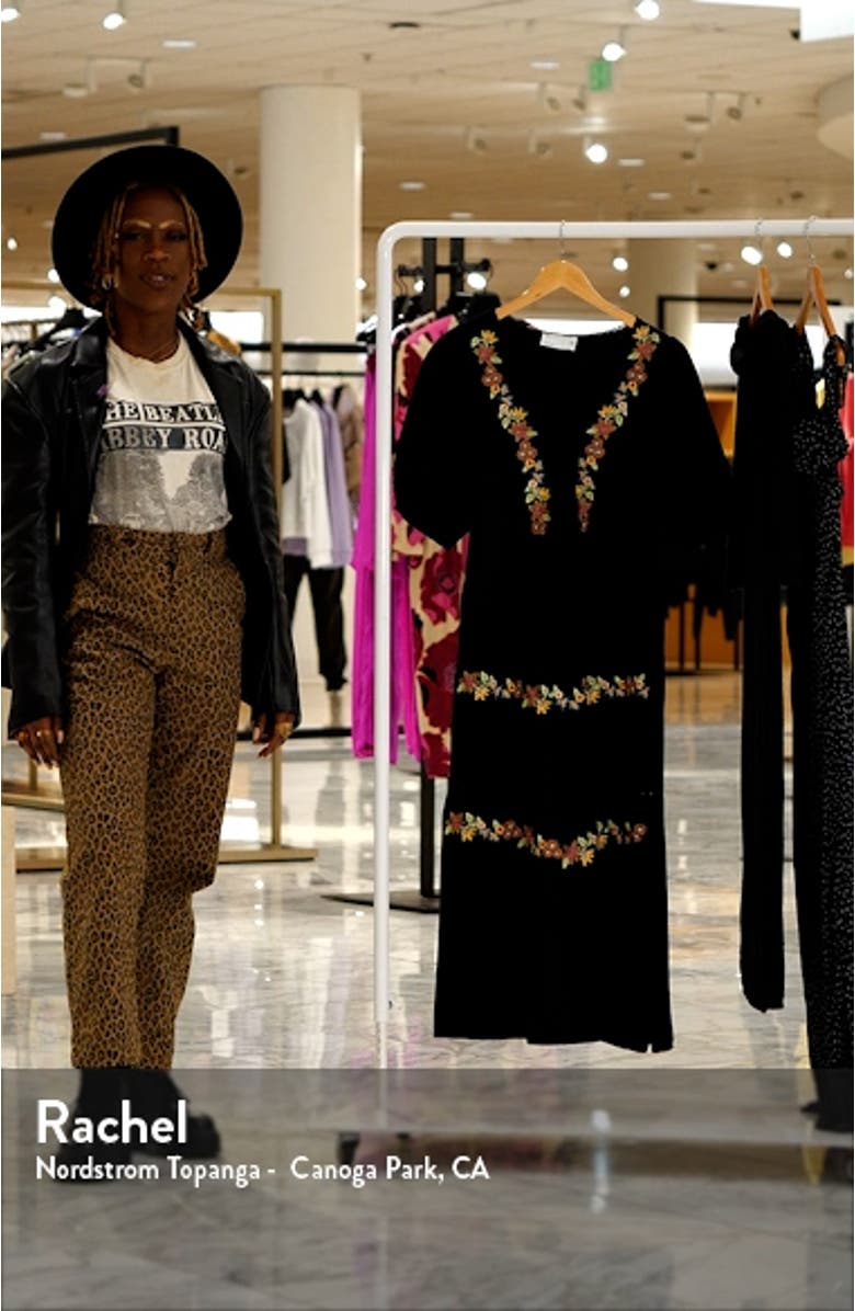 Floral Embroidered Cotton Midi Dress, sales video thumbnail