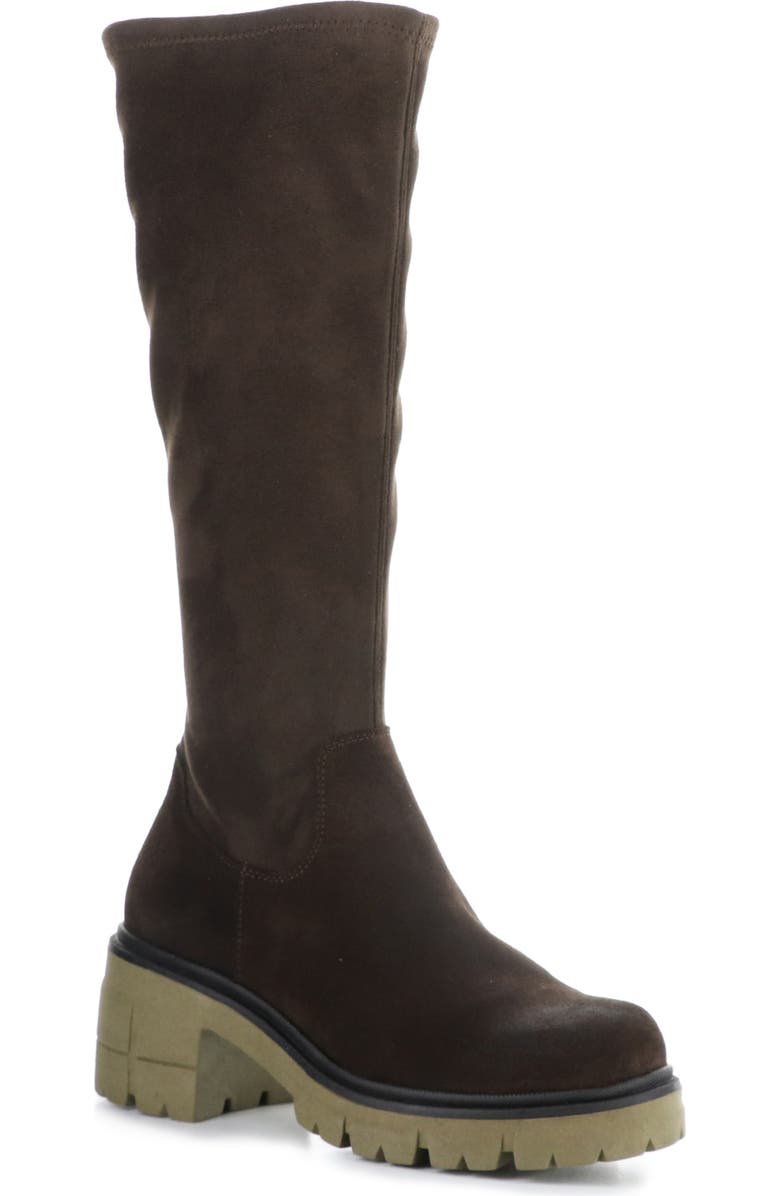 Bos. & Co. Brenna Waterproof Platform Knee High Boot, Main, color, Dark Brown/ Brown/ Khaki