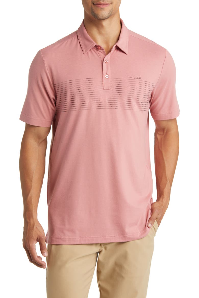 Relocation Stripe Stretch Polo, Main, color, DUSTY ROSE