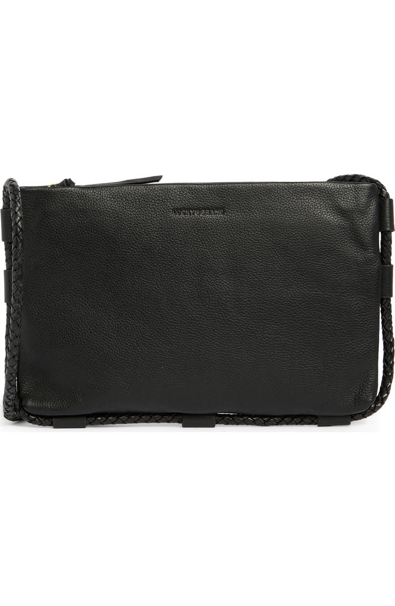 Lucky Brand Zila Leather Crossbody Bag, Main, color, Black