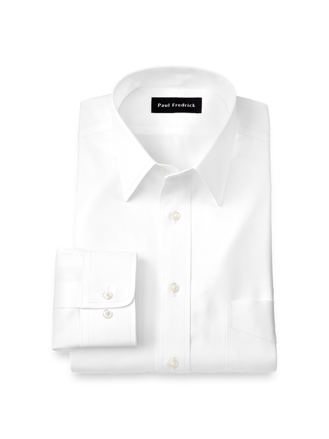 Tailored Fit Non-iron Cotton Pinpoint Solid Point Collar Dress Shirt