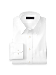 Paul Fredrick Non-iron Cotton Pinpoint Solid Point Collar Dress Shirt