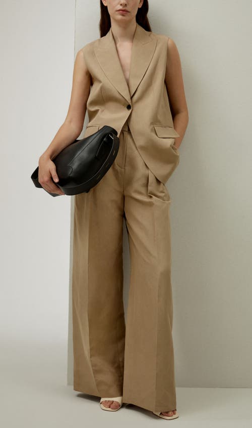 Lilysilk Single Button Sleeveless Lapel Blazer In Brown