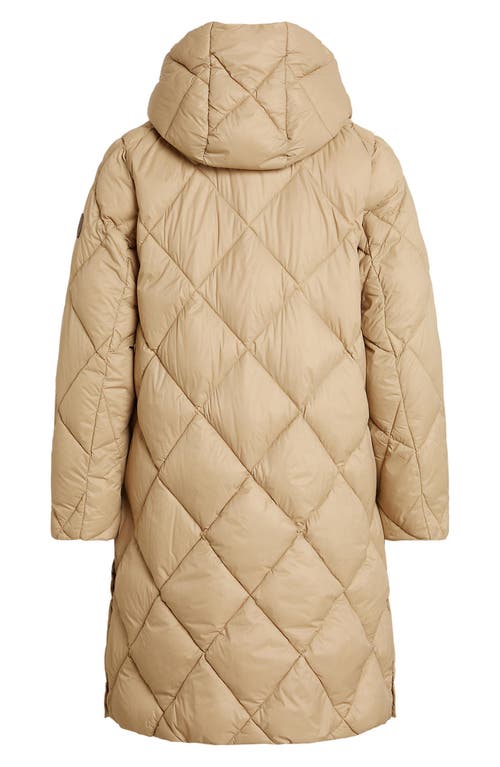 Ralph Lauren Lauren Diamond Quilted Hooded Coat In Brown