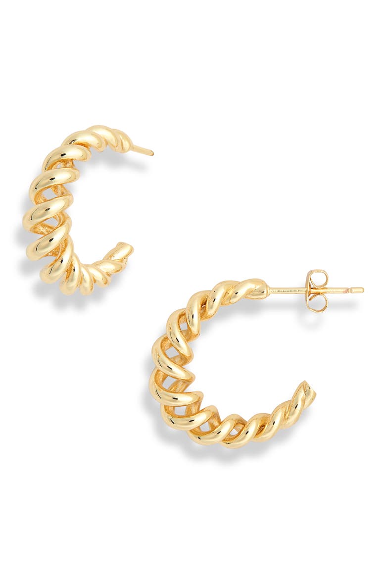 Coiled Hoop Earrings, Main, color, GOLD