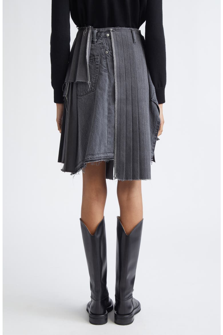 Remake Mark XV Denim Skirt, Alternate, color, BLACK ASSORT