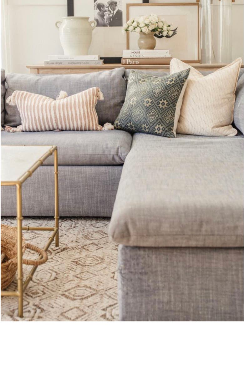 Archive New York Antigua Classic Striped Handwoven Cotton Throw Pillow, Alternate, color, Tan