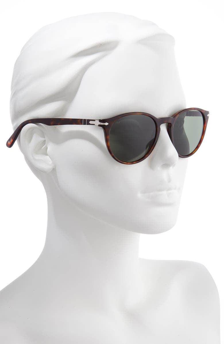 Persol 52mm Round Sunglasses, Alternate, color, Brown/ Green