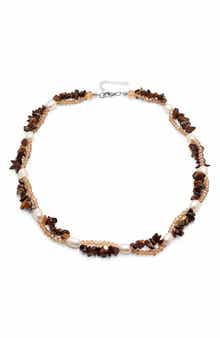 Freshwater Pearl & Stone Beaded Necklace