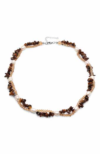 Freshwater Pearl & Stone Beaded Necklace