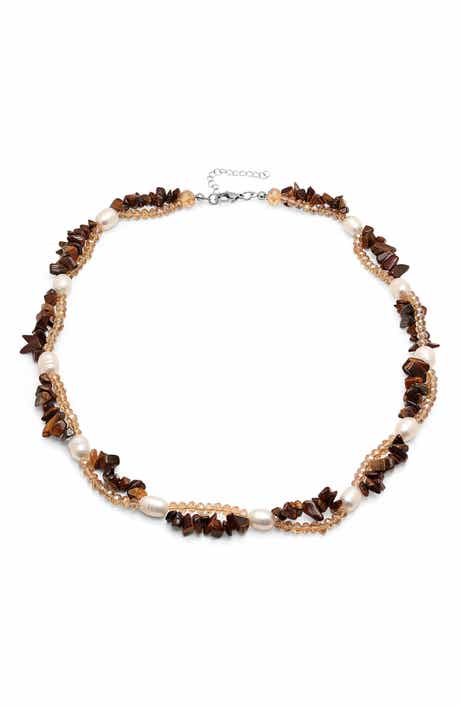 Freshwater Pearl & Stone Beaded Necklace