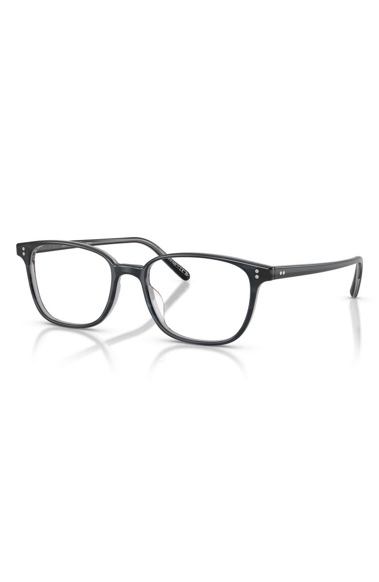 Oliver Peoples 53mm Square Optical Glasses, Alternate, color, Indigo Havana/ Demo Lens