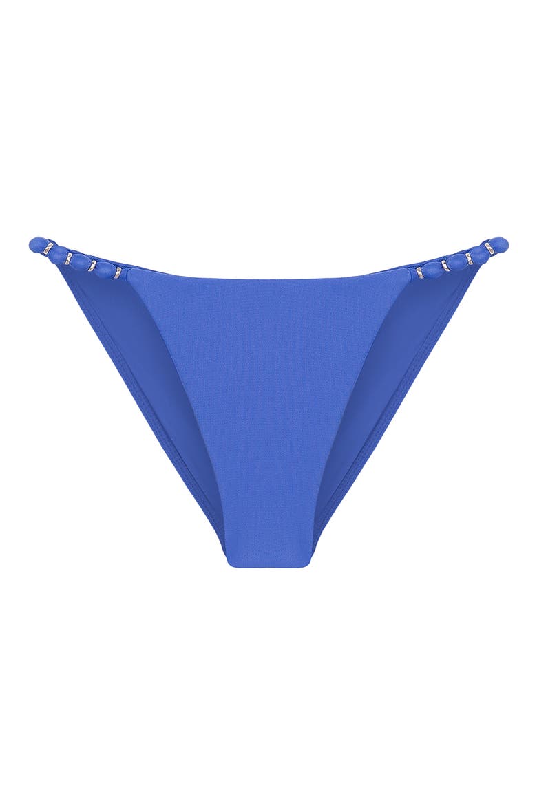 Beaded & Knot Detail Bikini Bottoms, Alternate, color, BLUE