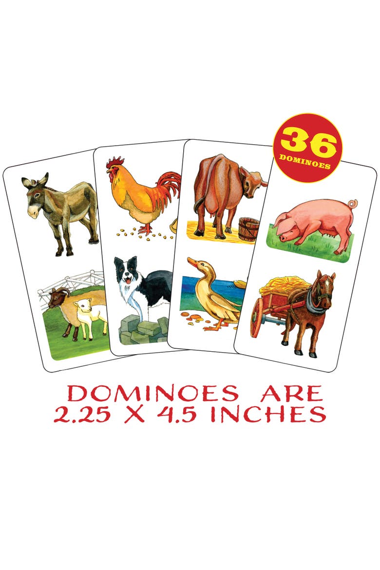 Farm Animal Dominoes Matching Card Game, Alternate, color, Multicolored