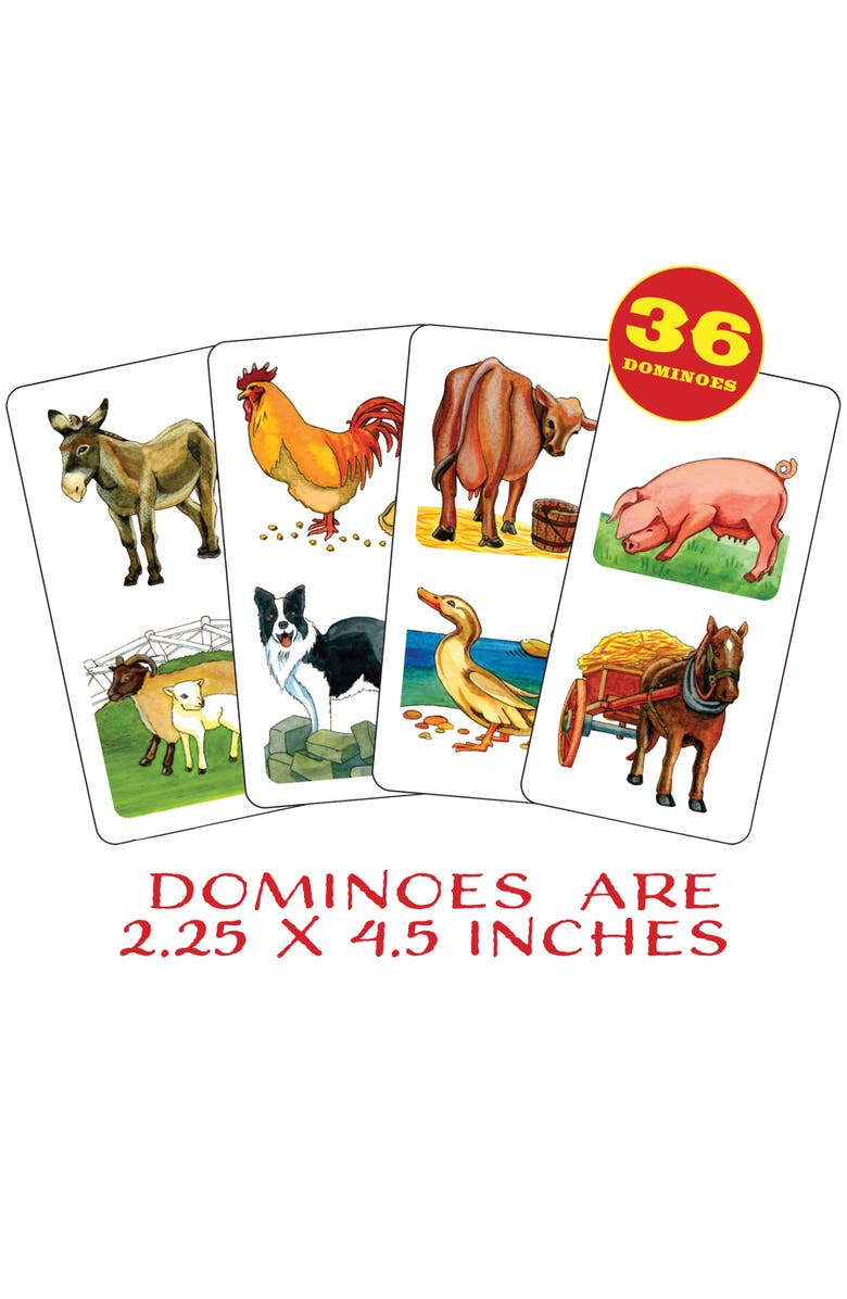 Outset Farm Animal Dominoes Matching Card Game, Alternate, color, Multicolored