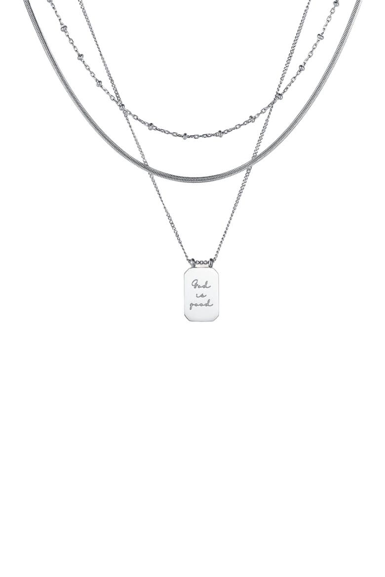 God Is Good - Layered Necklace, Main, color, Silver