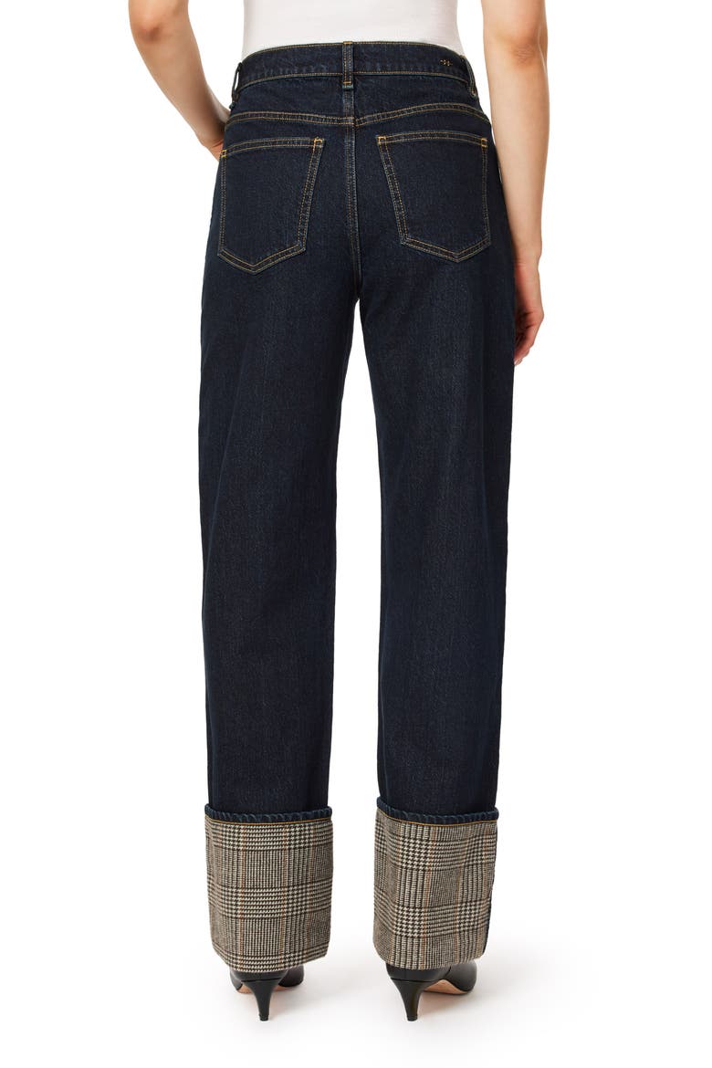 Nelle Mixed Media Relaxed Straight Leg Jeans, Alternate, color, SEA