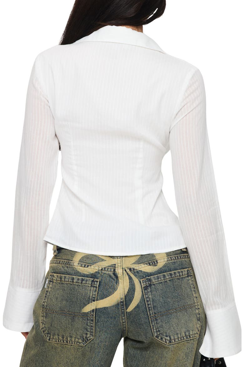 Elowenn Long Sleeve Button-Up Shirt, Alternate, color, WHITE