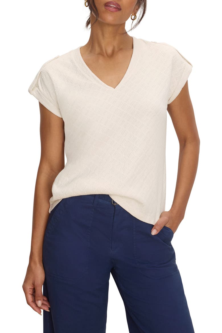 Lace Knit Cap Sleeve T-Shirt, Main, color, CLASSIC CREAM
