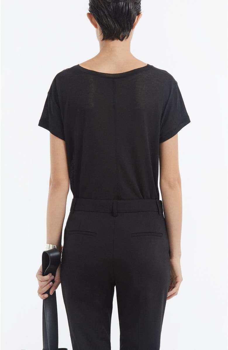 CO Crewneck Short Sleeve T-Shirt in Cotton Jersey, Alternate, color, Black