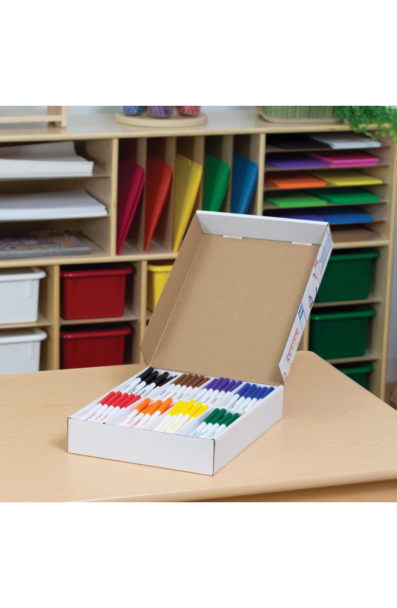 Kaplan Early Learning Company Washable Fine Tip Marker Class Pack - 200 Per Box, Alternate, color, Multicolor