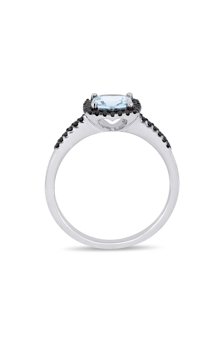 DELMAR Cushion-Cut Aquamarine & Black Diamond Ring, Alternate, color, Blue