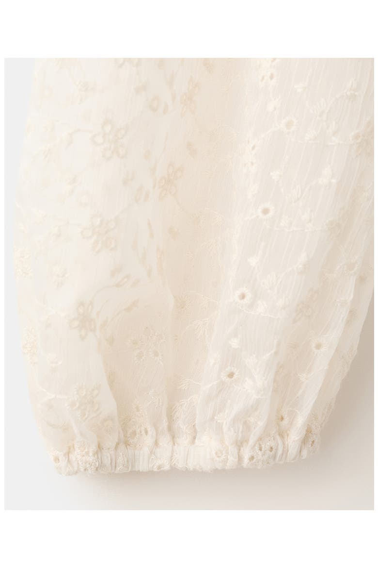 Ruffle Detail Embroidered Top, Alternate, color, ECRU