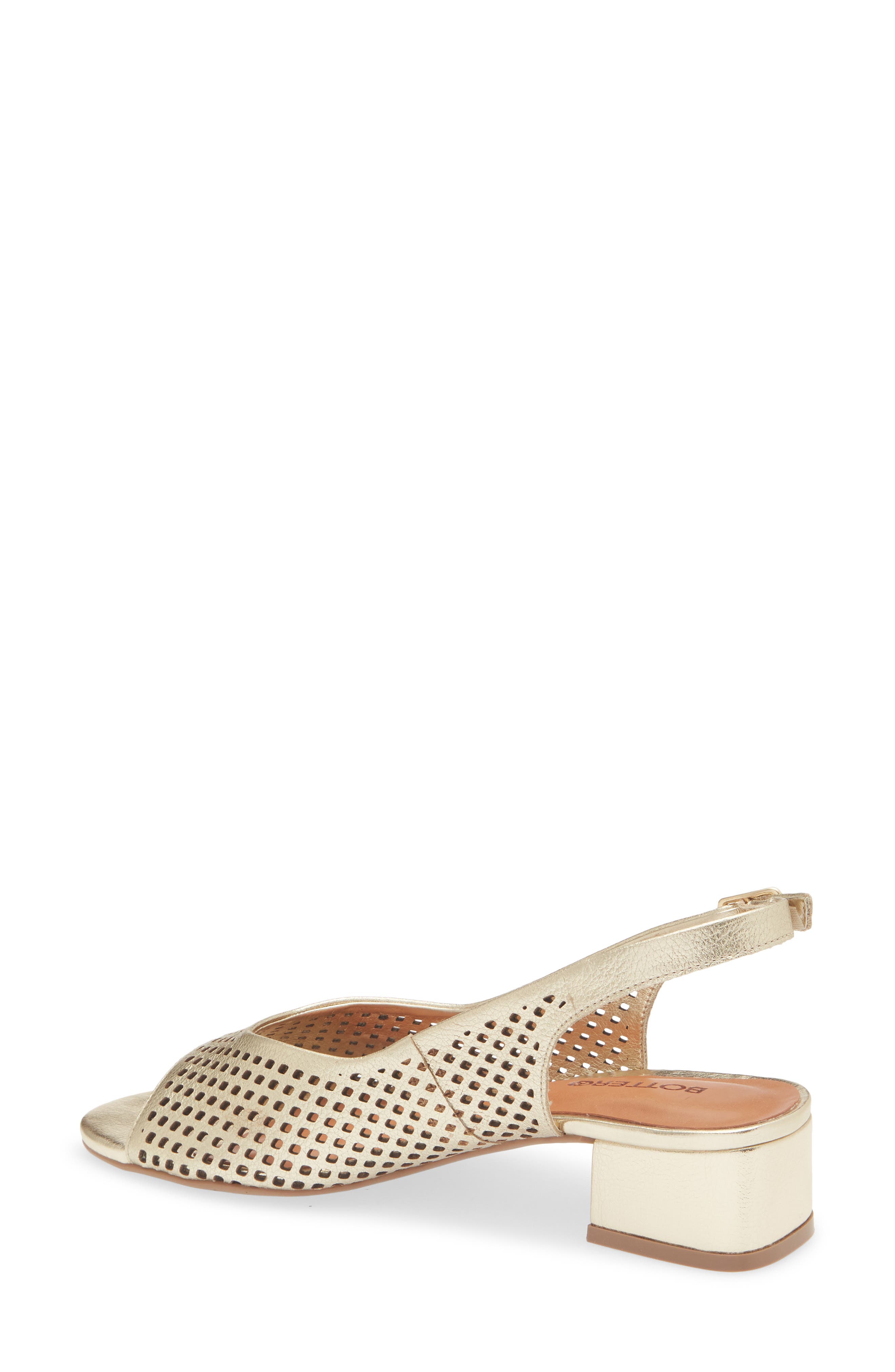 Botelsa Perforated Open Toe Slingback Pump, Alternate, color, DOURADO 22