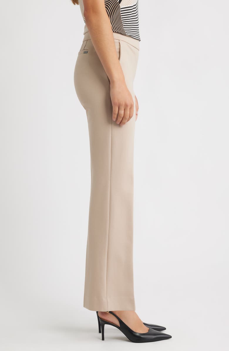 Anne Klein High Waist Pull-On Straight Leg Pants, Alternate, color, Latte