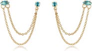 Ettika Double Piercing Chain Drop Earrings