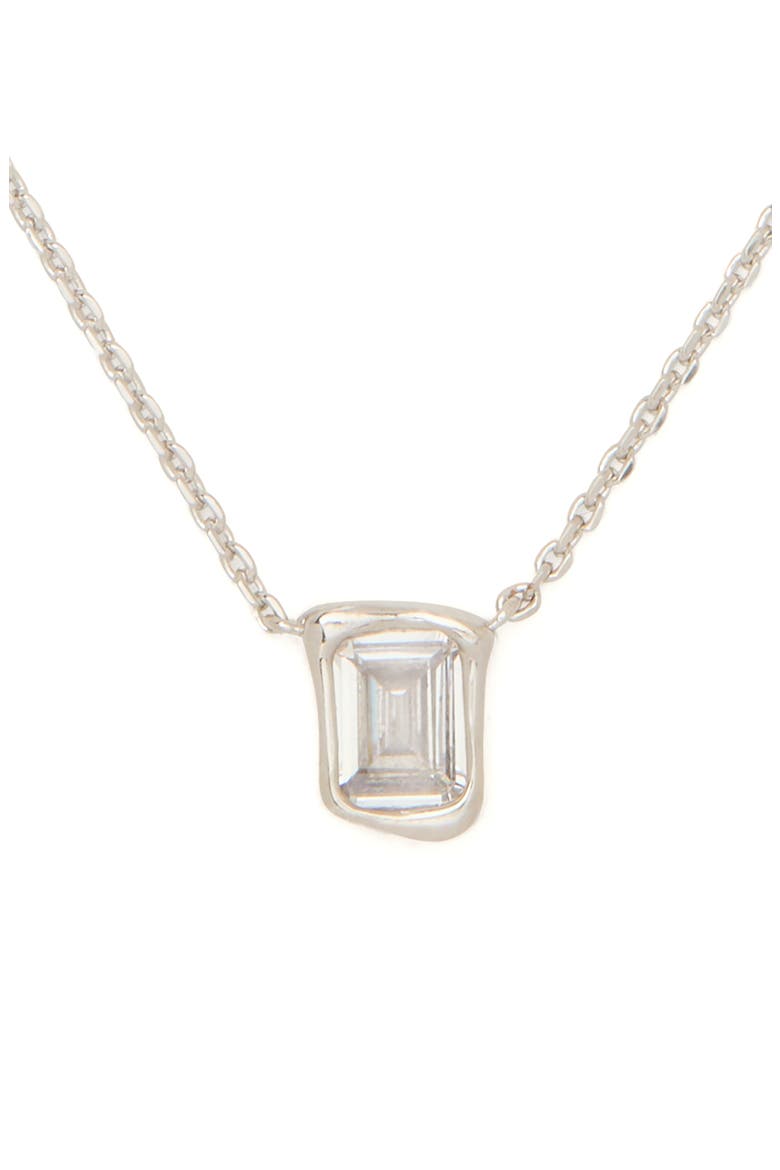 molten glass pendant necklace, Main, color, CLEAR/ SILVER