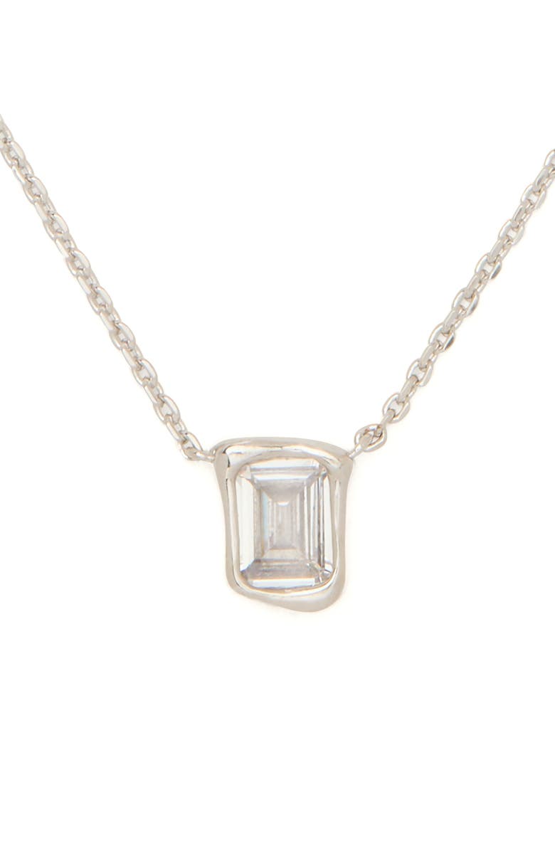 Kate Spade New York molten glass pendant necklace, Main, color, Clear/ Silver
