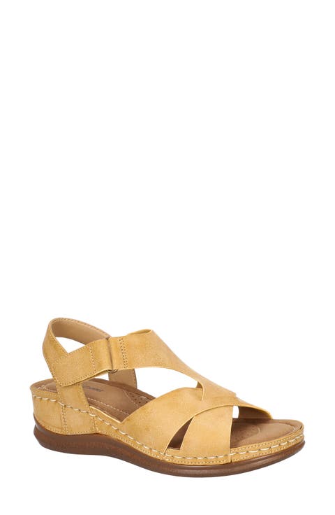<p>Lani Faux Leather Wedge Sandal (Women) </p>