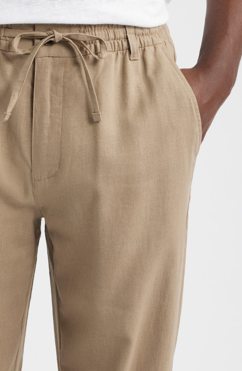 Mack Weldon Straight Leg Linen Blend Drawstring Pants, Alternate, color, Desert Taupe
