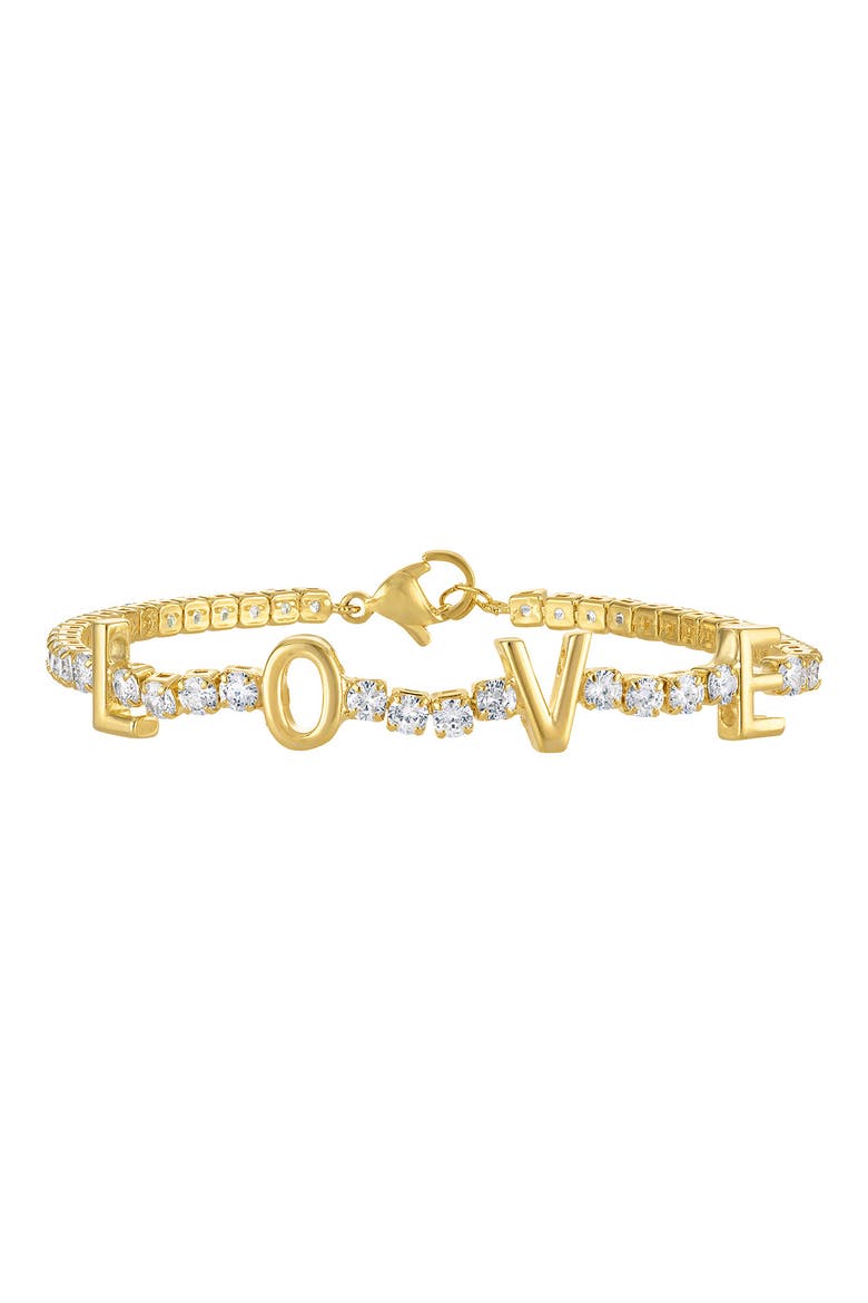 Love Cubic Zirconia Bracelet, Main, color, GOLD