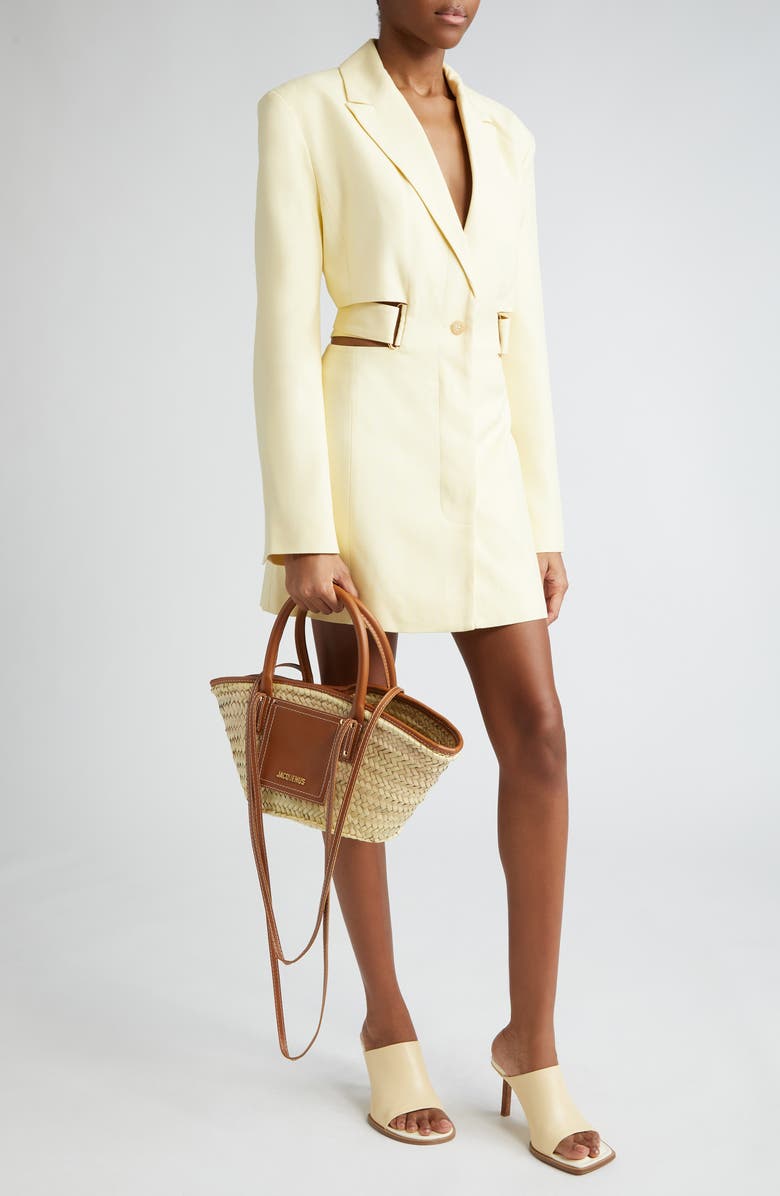 Jacquemus Le Petit Panier Soli Woven Palm Basket Bag, Alternate, color,