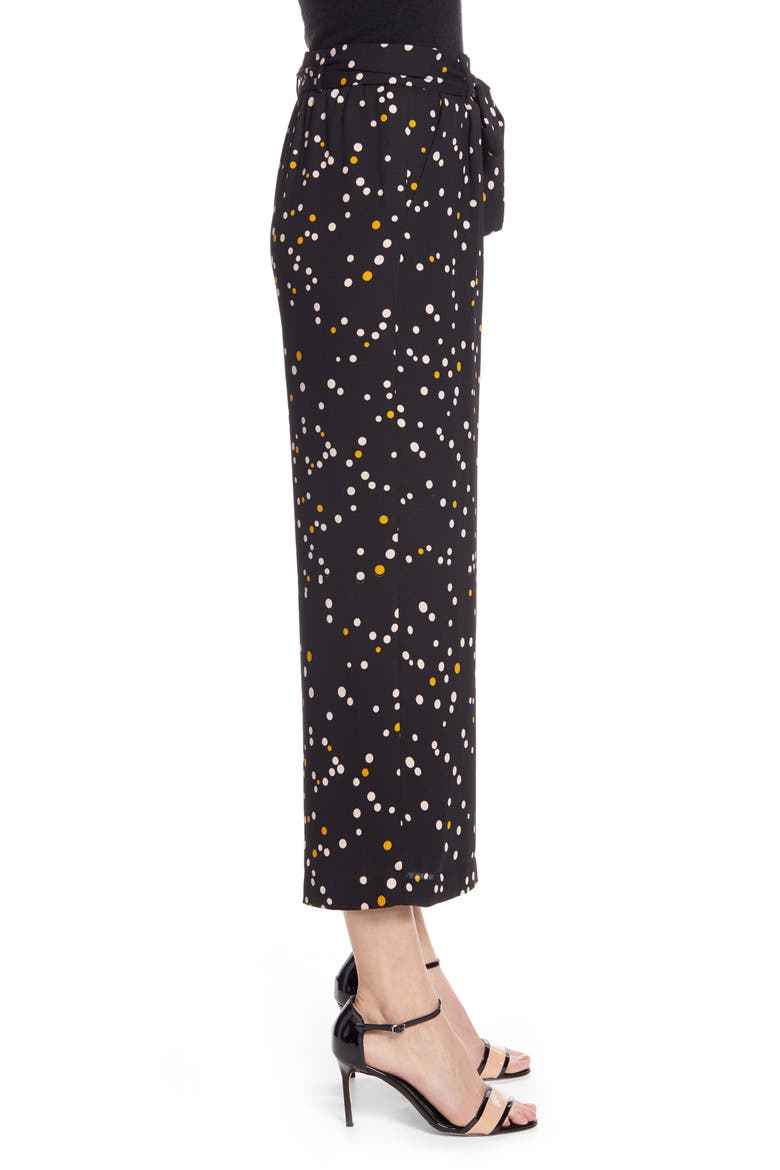 Wide Leg Crop Pants, Alternate, color, BLACK- PINK MIXED DOT