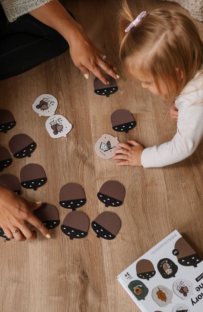 Wee Gallery Woodland Memory Game and Animal Building Tower Bundle, Alternate, color, Woodland