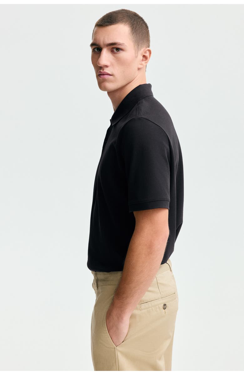 H&M Regular Fit Polo Shirt, Alternate, color, Black