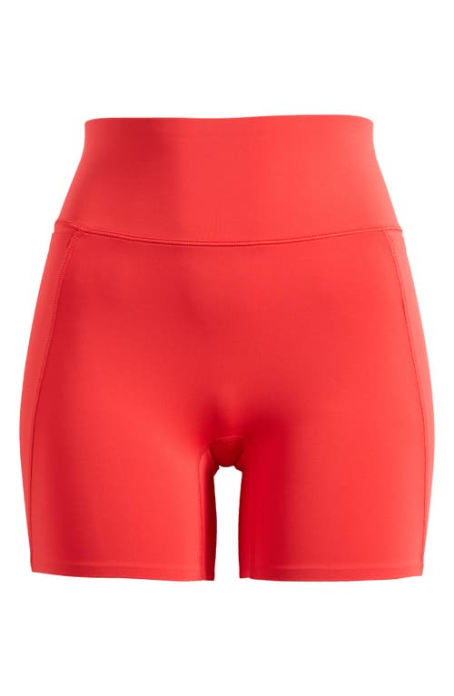 Nike Universa Dri-fit High Waist Pocket Bike Shorts In University Red