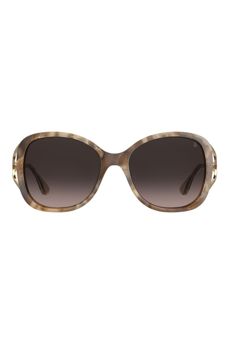 58mm Gradient Square Sunglasses, Main, color, HAVANA BEIGE/ BROWN SF