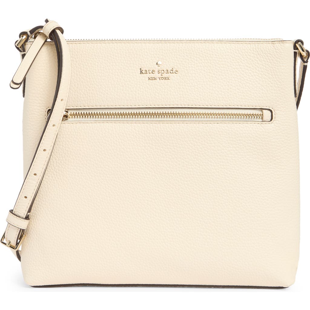 Kate Spade New York Jackson Top Zip Leather Crossbody Bag In Parchment