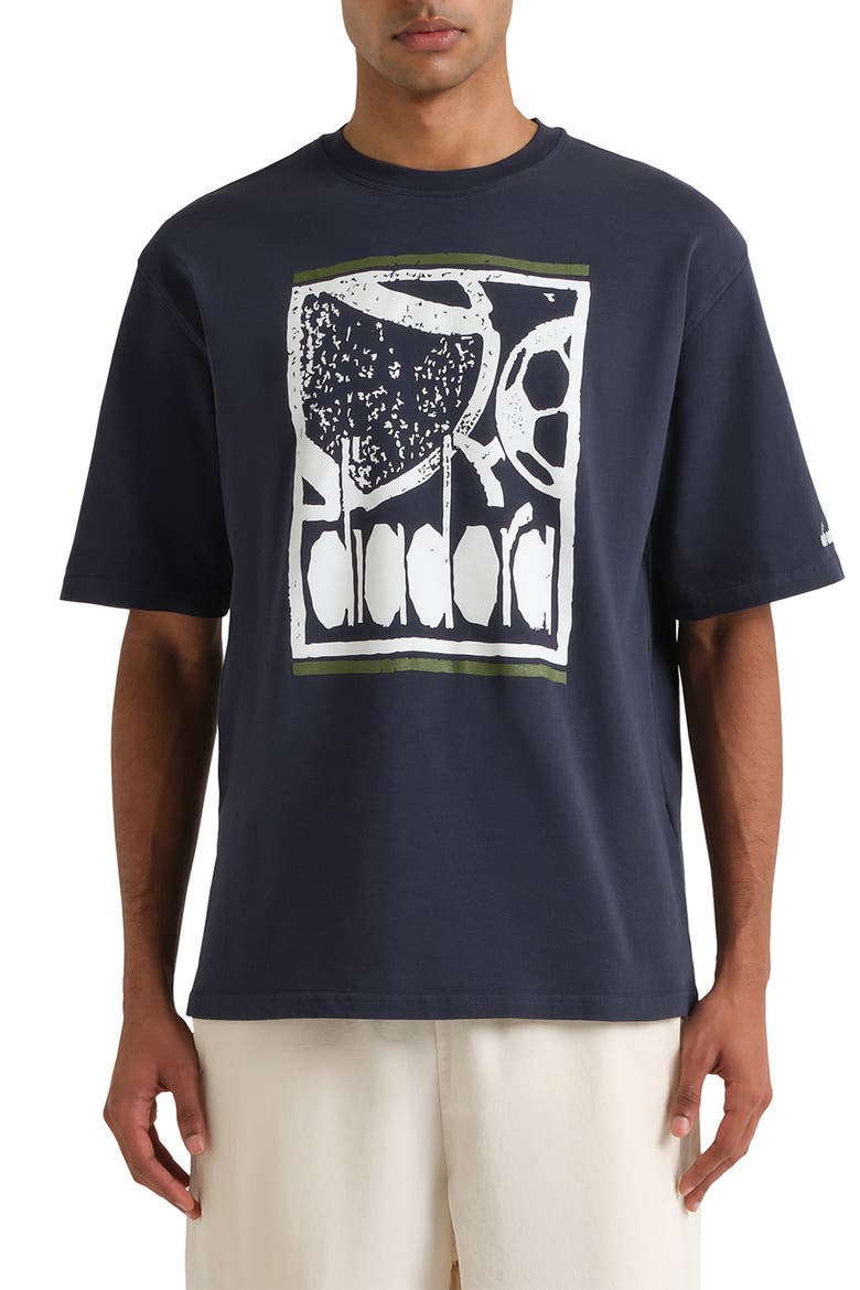 Legacy I Cotton Graphic T-Shirt, Main, color, BLUE DENIM