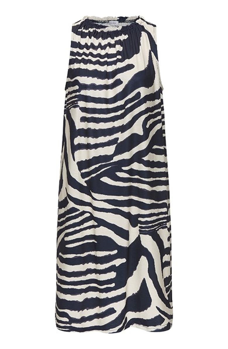 LASCANA Women's High Neck Swing Dress, Alternate, color, Ivory Navy