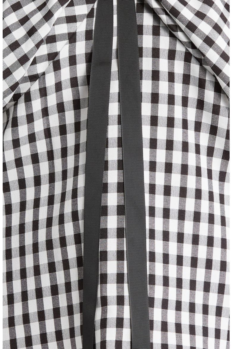 Dovery Gingham Ruffle Top, Alternate, color, BLACK-WHITE