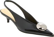 Proenza Schouler Dome Slash Kitten Heel Pointed Toe Slingback Pump